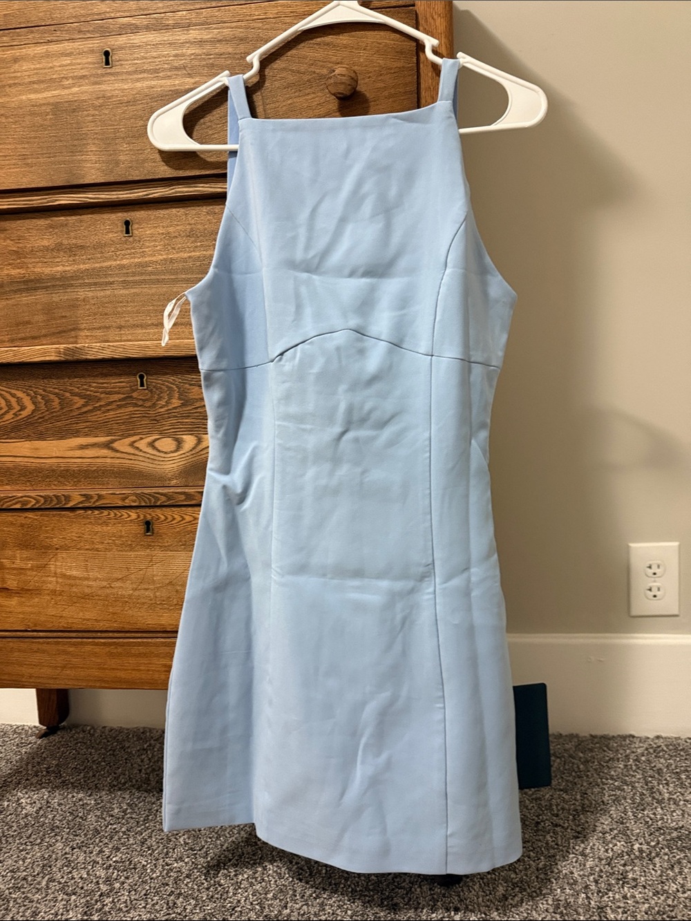 Lulu's Pale Blue Square Neck Mini Dress